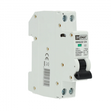 EMAT installatieautomaat 1-polig+nul 25A C-Kar (85001009)