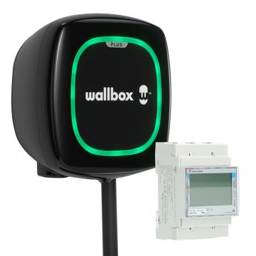 Wallbox Pulsar Plus laadpaal (3,7 - 22kW) met 5 meter kabel - zwart met Power Boost meter 3-fase tbv loadbalancing